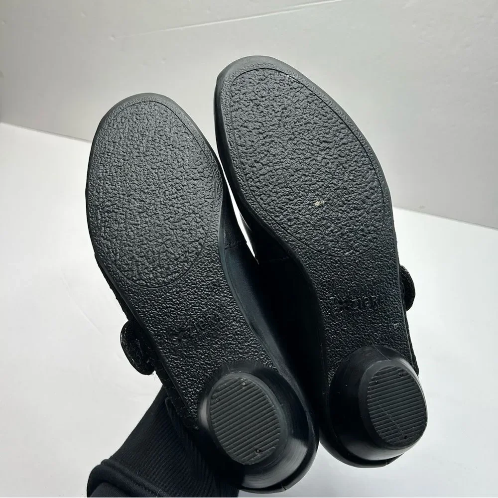 ZIeRA Black Mary Jane Leather Shoes with Strap 37
